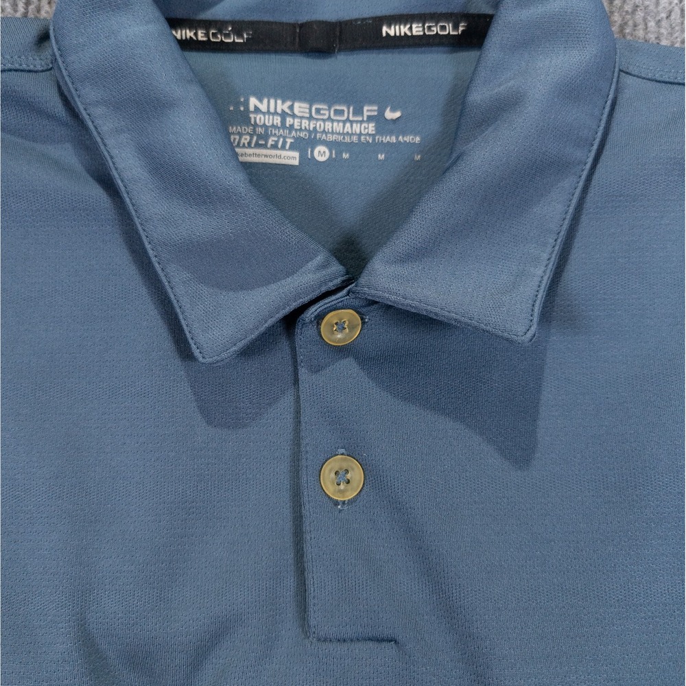 Nike Golf Polo Shirt Men M Blue Performance Sport Activewear Athleisure Gorpcore - Picture 10 of 11
